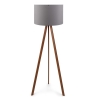 Lampada Treppiede Da Terra 38x140 Cm Design Moderno 60W Marrone E Grigio
