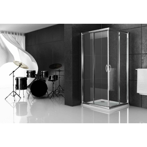 Box doccia ad angolo 80 x 100 cm cristallo 6 mm Ix Box Morini S158G1