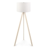 Lampada Treppiede Da Terra 38x140 Cm Design Moderno 60W Rovere E Bianco