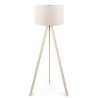 Lampada Treppiede Da Terra 38x140 Cm Design Moderno 60W Rovere E Crema