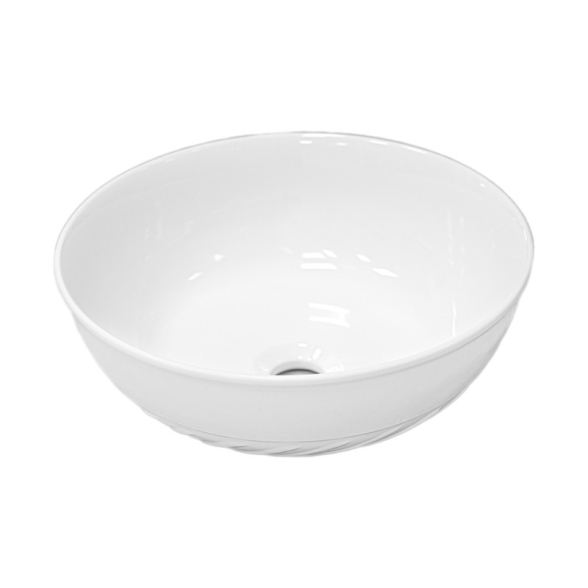 Lavabo da appoggio tondo in ceramica Bianco 40 cm per bagno