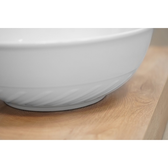 Lavabo da appoggio tondo in ceramica Bianco 40 cm per bagno