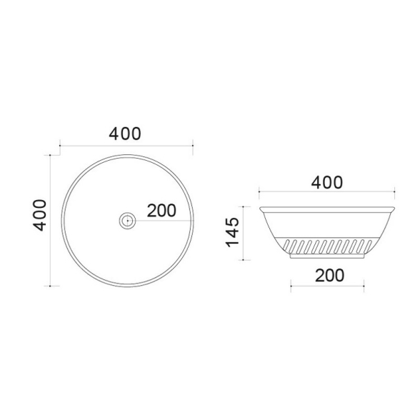 Lavabo da appoggio tondo in ceramica Bianco 40 cm per bagno