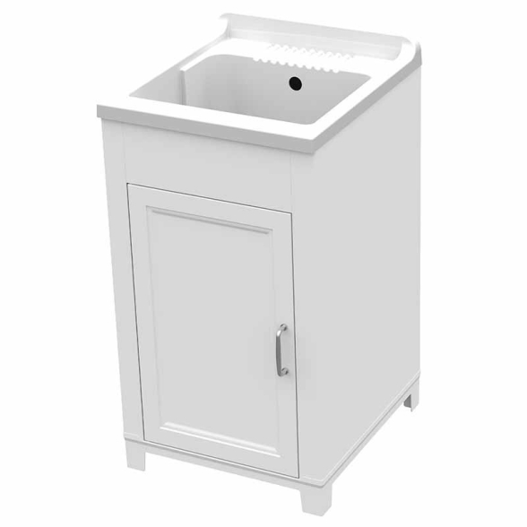 Lavatoio bianco 45 x 50 resina antiacido lavapanni con vasca Mongardi