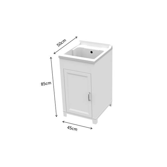 Lavatoio bianco 45 x 50 resina antiacido lavapanni con vasca Mongardi