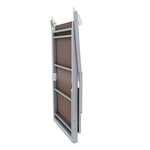 Lettino Da Mare Professionale In Alluminio Con Tettuccio Parasole Tortora 186x61x39