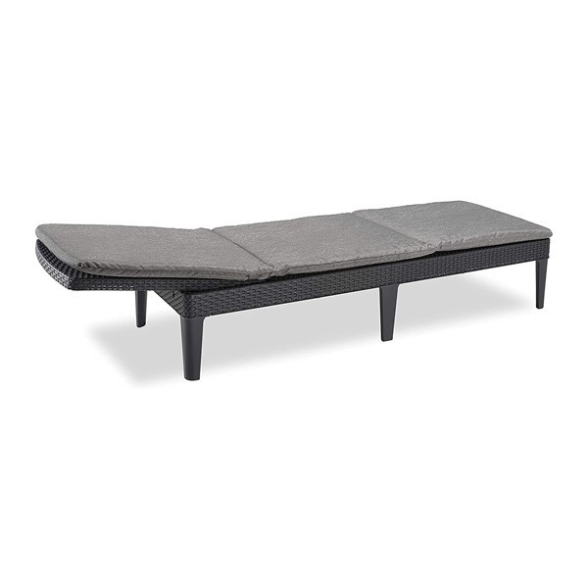 Lettino Prendisole In Resina Rattan Con Cuscini Jaipur Allibert Grafite