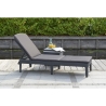 Lettino Prendisole In Resina Rattan Con Cuscini Jaipur Allibert Grafite