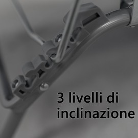 Lettino Prendisole Pieghevole A Valigetta 190x58 cm In Acciaio Con Schienale Regolabile Blu