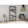 Libreria A Parete Stile Industrial In Ferro Con Ripiani Effetto Legno Rovere Emina