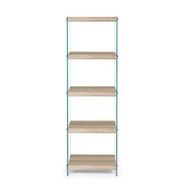 Libreria In Vetro E Legno 40x30x131 Cm 5 Ripiani Line Kenya Bizzotto Salvaspazio