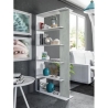 Libreria legno design moderno 5 ripiani reversibile bianco e cemento