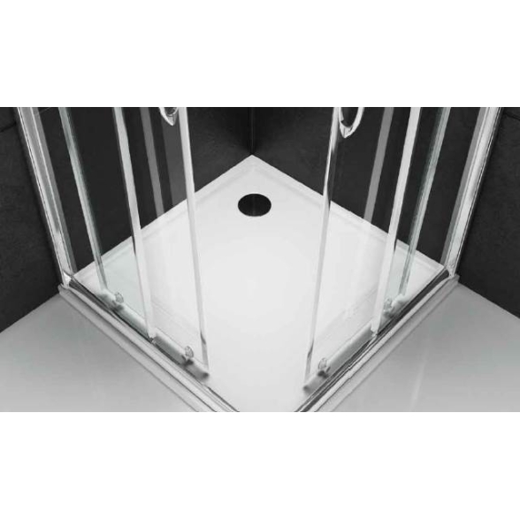 Box doccia ad angolo 80 x 100 cm cristallo 6 mm H 190 cm Ix Box Morini S158G1