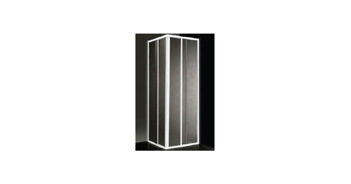 Box doccia ad angolo 79/90 cm acrilico con profilo bianco Giava Smeralda S02MBI
