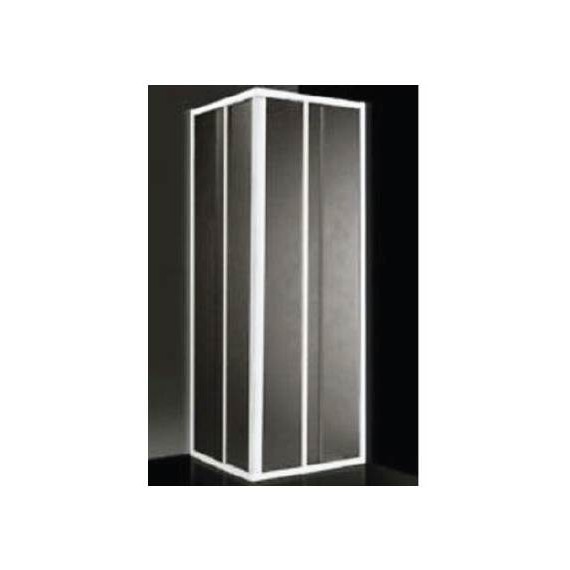 Box doccia ad angolo 79/90 cm acrilico con profilo bianco Giava Smeralda S02MBI