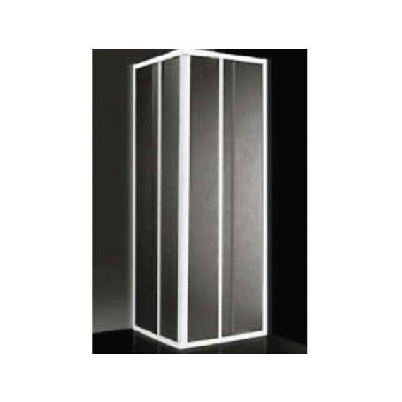 Box doccia ad angolo 68/80 + 79/90 cm acrilico con profilo bianco Giava Smeralda S03MBI