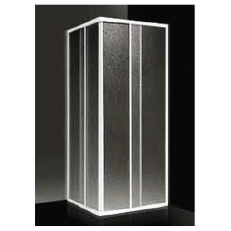 Box doccia ad angolo 78/88 cm acrilico con profilo bianco Giava Elba E02BI