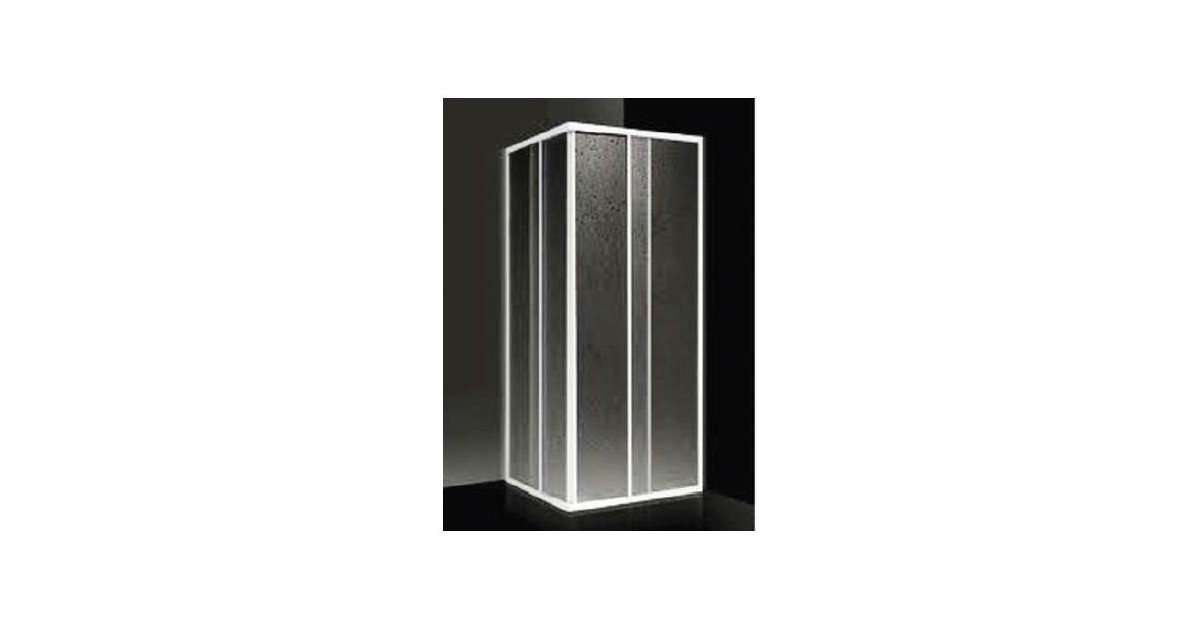 Box doccia ad angolo 68/78 cm acrilico con profilo bianco Giava Elba E01BI