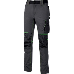 Pantalone Da Lavoro In Tessuto Stretch Idrorepellente Atom U-Power Grigio E Verde