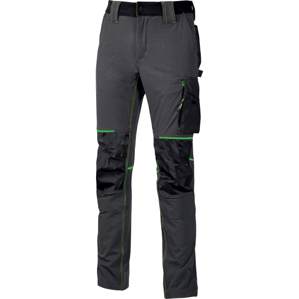 Pantalone Da Lavoro Stretch Idrorepellente Atom U-Power Grigio E Verde