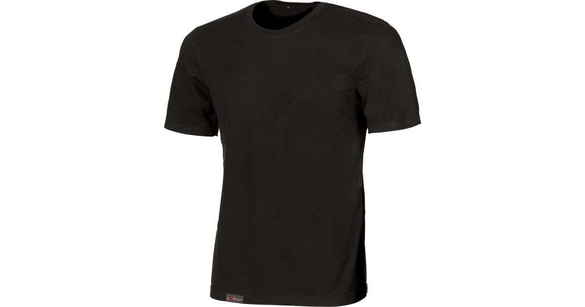 T-Shirt Da Lavoro Basica Linear U-Power Cotone Nero
