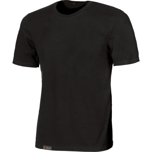 T-Shirt Da Lavoro Basica Linear U-Power Cotone Nero