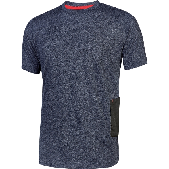 T-Shirt Da Lavoro Con Tasca Road U-Power Cotone Blue