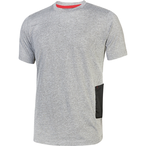 T-Shirt Da Lavoro Con Tasca Road U-Power Cotone Grigia
