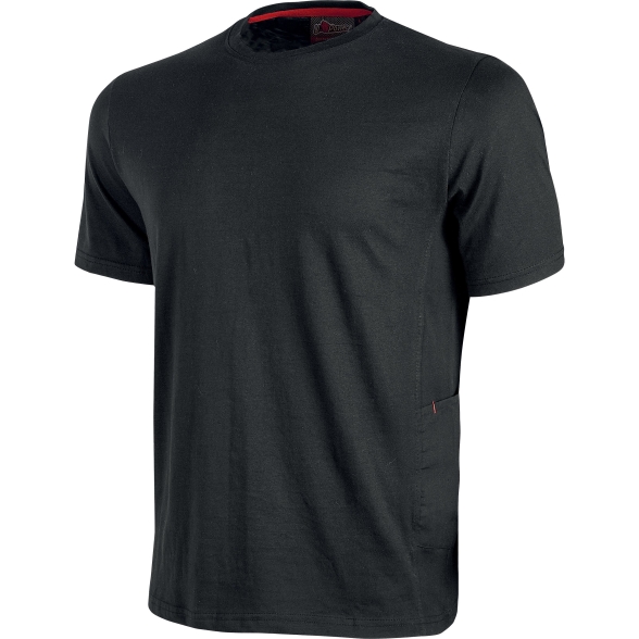 T-Shirt Da Lavoro Con Tasca Road U-Power Cotone Nero