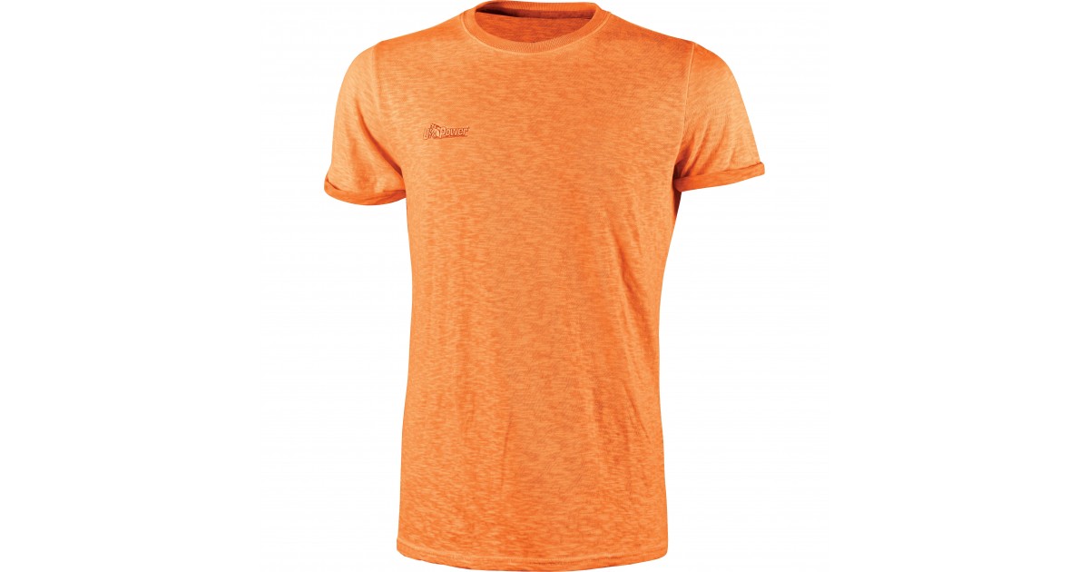 T-Shirt Da Lavoro Slim Fit Fluo U-Power 100% Cotone Arancione