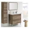 Mobile bagno 80 cm con colonna, lavabo e specchio rovere - Dakota 94611