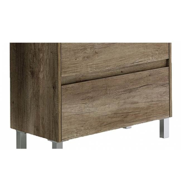 Mobile bagno 80 cm con colonna, lavabo e specchio rovere - Dakota 94611