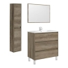 Mobile bagno 80 cm con lavabo, colonna e specchio rovere - Dakota 96249