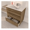 Mobile bagno 80 cm con lavabo, colonna e specchio rovere - Dakota 96249