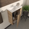 Mobile Bagno Sospeso 40 Cm Rovere Con Lavabo E Specchio Compact