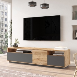 Mobile TV Moderno 180x45x45 Antracite E Legno Nemus