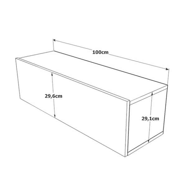 Mobile TV Sospeso 100 Cm 1 Anta Frontale Legno E Antracite Roy