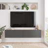 Mobile porta TV Sospeso 140 cm Rovere E Antracite Lenny