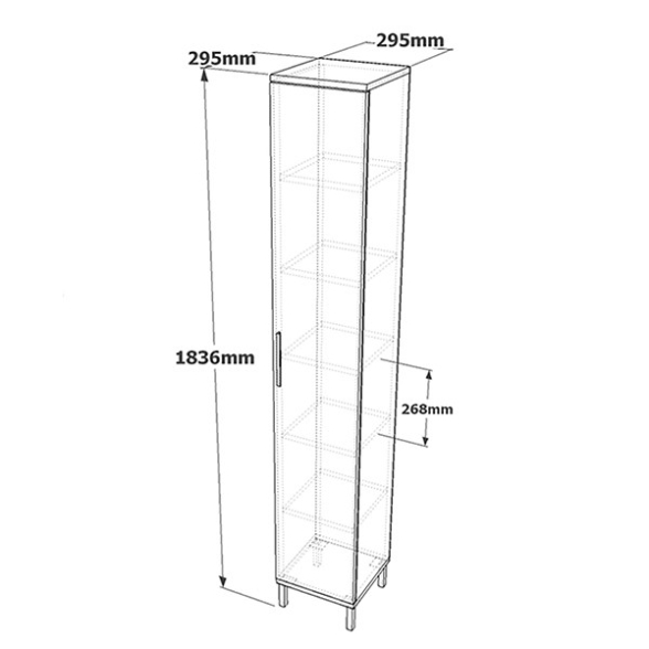 Colonna Da Bagno Multiuso 30x30x184 Cm Visone Cotton E Legno Nadia