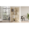 Libreria Oro 88x30x175 Cm 5 Ripiani Effetto Marmo Doppio Modulo Decus