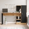Scrivania Libreria Moderna 152 Cm Lambda Effetto Legno E Nera Lambda