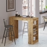Tavolo Da Cucina Alto Con Ripiani Laterali 120x52x102H Rovere Clark