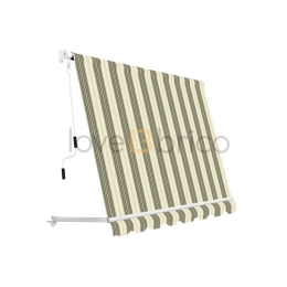 Tenda Da Sole Sangiorgio 300x250 A Caduta Senza Cassonetto Con Braccetti Telo Beige Rigato