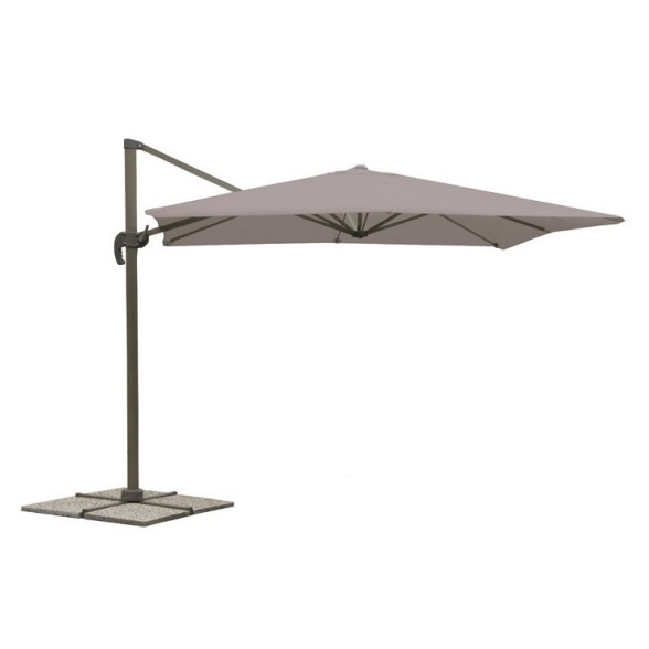 Ombrellone 3x4 Decentrato In Alluminio Grigio Tortora + Cover