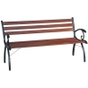 Panca Da Giardino In Ghisa E Doghe In Legno Naturale 126x50xh68 Cm Con Braccioli