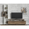 Mobile Porta TV A Parete Con Libreria 160x167x30 Rovere E Bianco Tulip