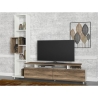 Mobile Porta TV A Parete Con Libreria 160x167x30 Rovere E Bianco Tulip