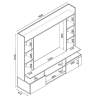 Parete Attrezzata Soggiorno 165x150x40 Mobile Porta TV Living Rovere