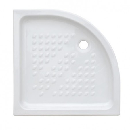 Piatto doccia semicircolare 80 x 80 cm H 10 cm porcellana antiscivolo bianco