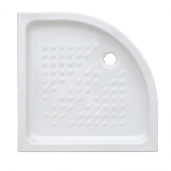 Piatto doccia semicircolare 90 x 90 cm H 10 cm porcellana antiscivolo bianco